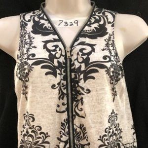 New Ladies beige tank top by Vocal with zipper